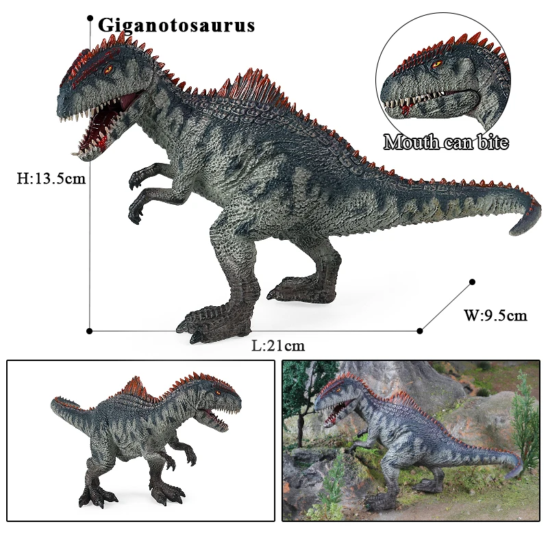 Oenux Jurassic Dinossauros de Brinquedo Savage Giganotosaurus Tiranossauro Boca Aberta Figuras de Ação PVC Coleção Brinquedo Dom Crianças Imagem 4