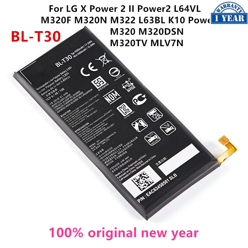 Original BL-T30 4500mAh Bateria Para LG Energia X 2 II Power2 L64VL M320F M320N M322 L63BL K10 Poder M320 M320DSN M320TV MLV7N Imagem 1