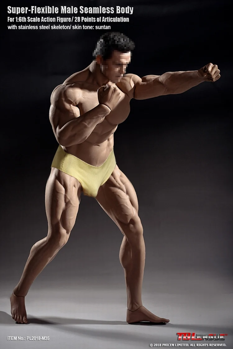 PHICEN PL2015-M35 de aço osso de borracha super forte muscular o corpo masculino, 1:6-soldado do corpo de pintura modelo pode ser usado como uma boneca Imagem 1