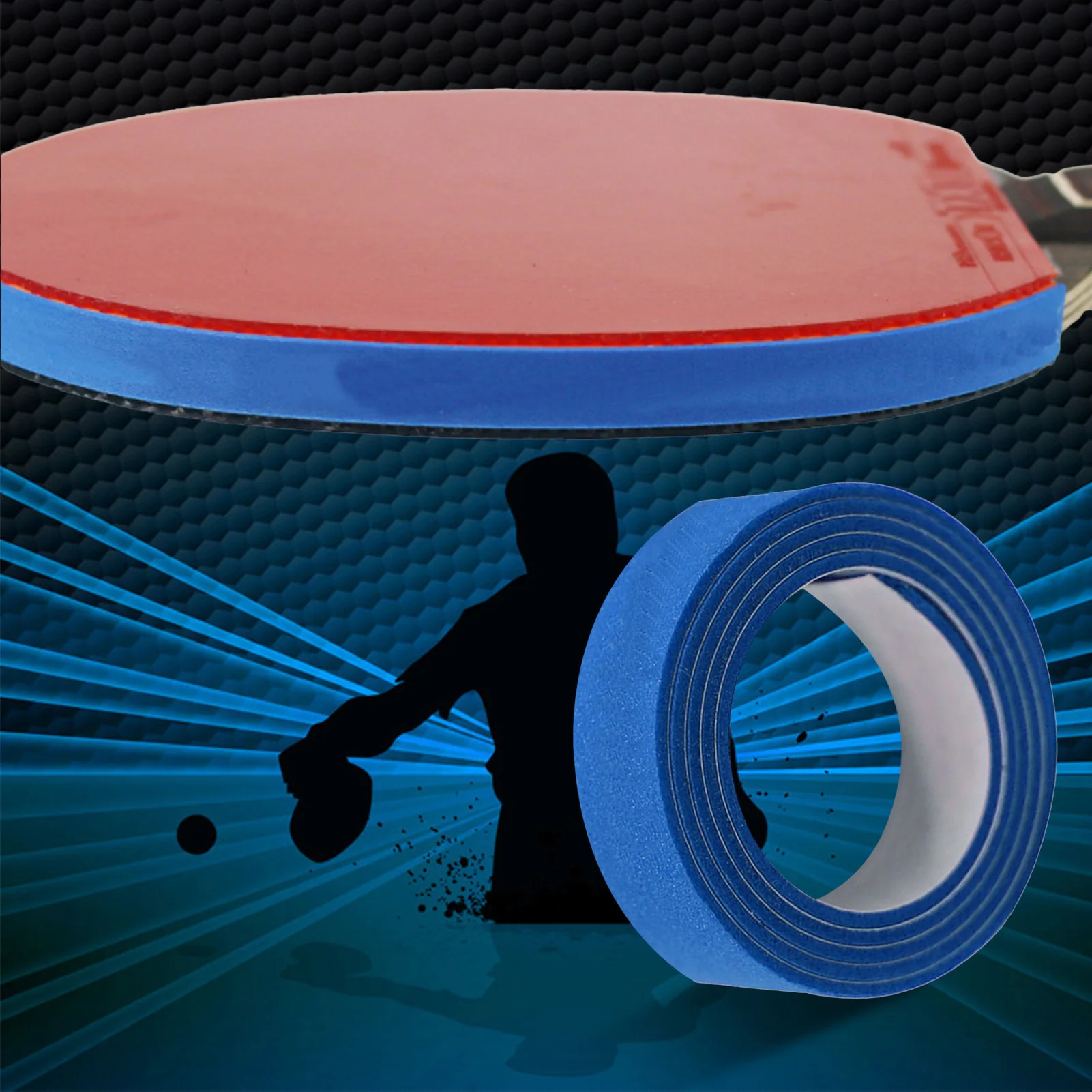 Ping Pong Pás Esponja Protetor de Borda Raquete de Tênis de Mesa do Lado da Fita 1-2mm de Espessura 9-10mm de Largura de Proteção de Borracha Imagem 4