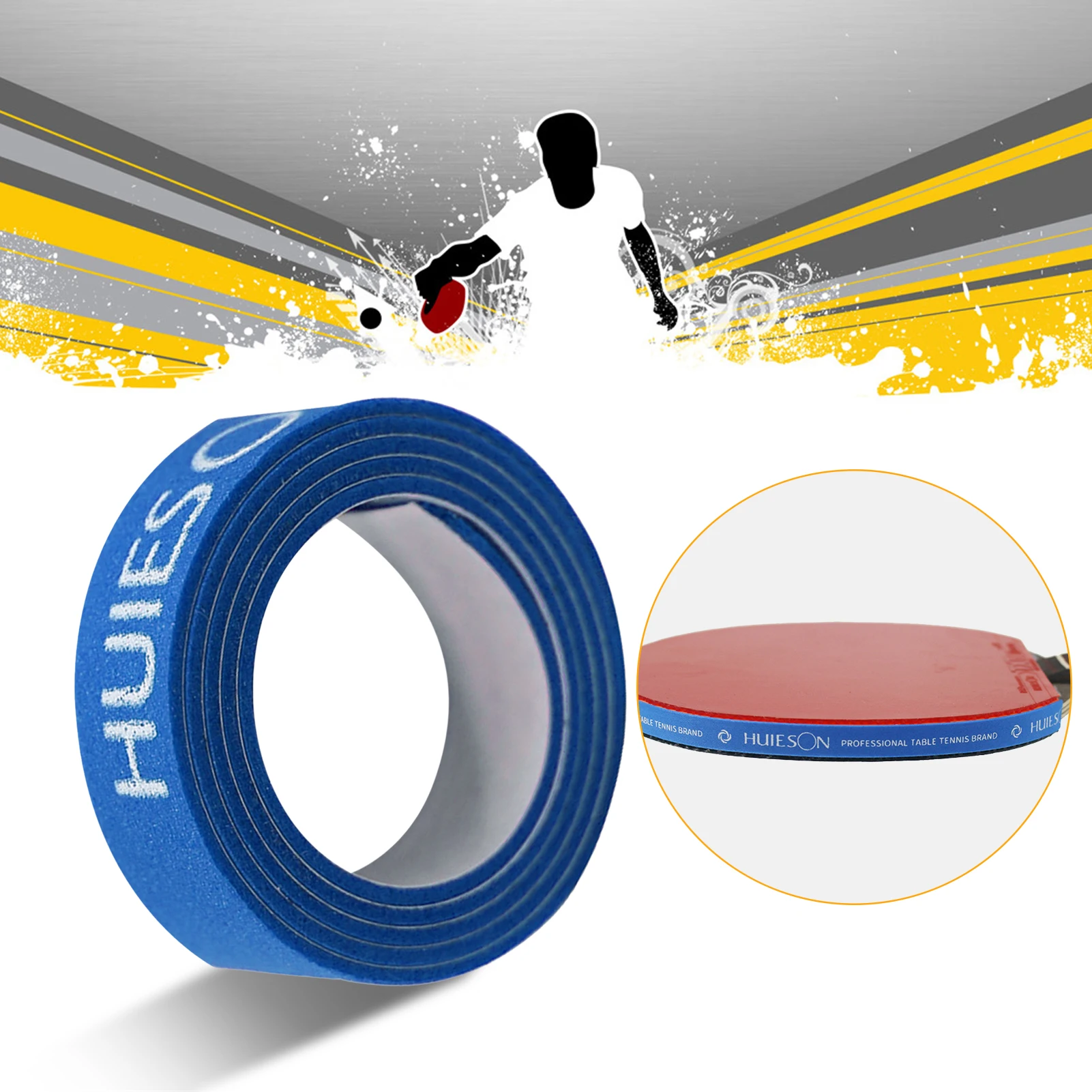 Ping Pong Pás Esponja Protetor de Borda Raquete de Tênis de Mesa do Lado da Fita 1-2mm de Espessura 9-10mm de Largura de Proteção de Borracha Imagem 5