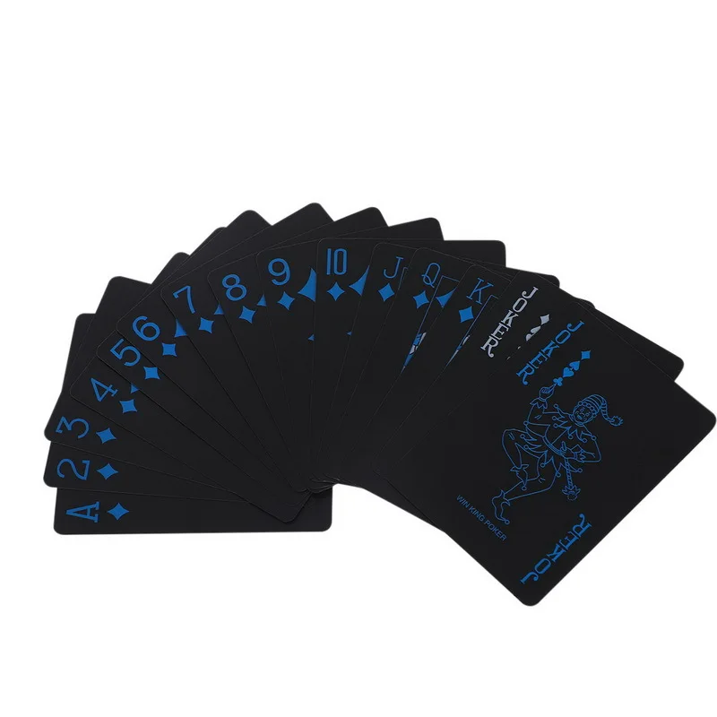 Plástico Preto Cartas De Jogar De Azul, Amarelo, Vermelho, Jogando Cartas Conjunto Magia Dmagic Impermeável Magia Poker Presente Coleção Imagem 2