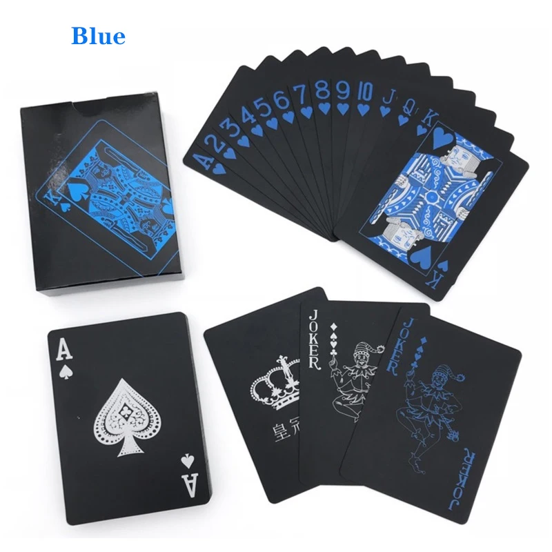 Plástico Preto Cartas De Jogar De Azul, Amarelo, Vermelho, Jogando Cartas Conjunto Magia Dmagic Impermeável Magia Poker Presente Coleção Imagem 3
