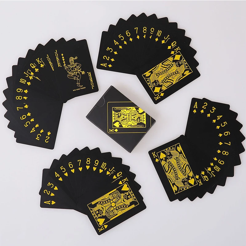 Plástico Preto Cartas De Jogar De Azul, Amarelo, Vermelho, Jogando Cartas Conjunto Magia Dmagic Impermeável Magia Poker Presente Coleção Imagem 5