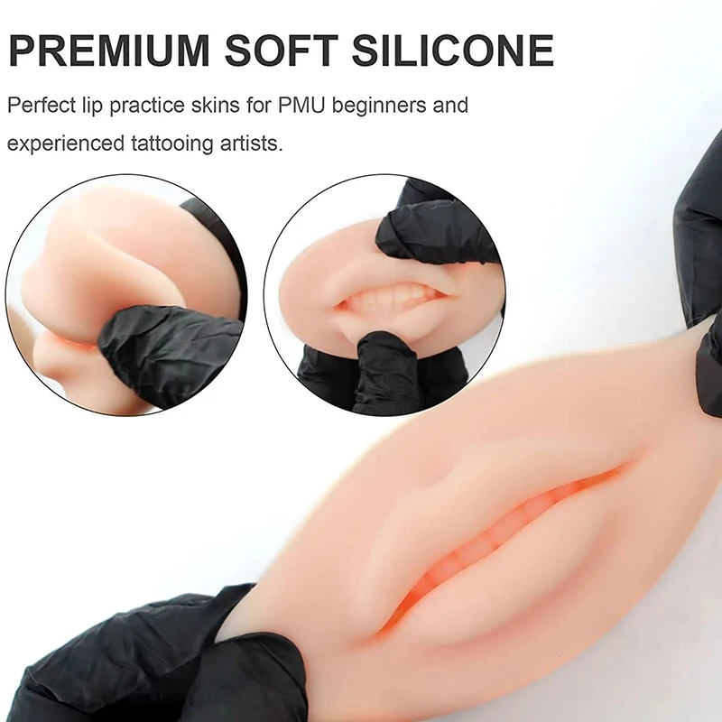 Premium Soft 3D Lábios Prática de Silicone Pele Para Maquiagem Permanente Artistas Humanos Bordo Blush Microblading PMU Acessórios de Formação Imagem 1
