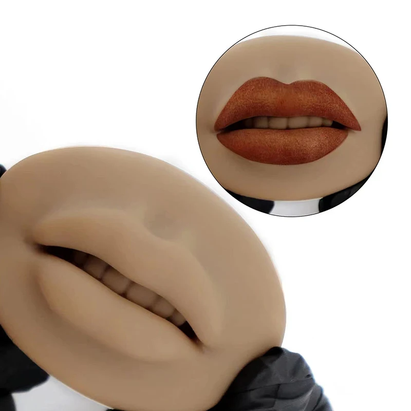 Premium Soft 3D Lábios Prática de Silicone Pele Para Maquiagem Permanente Artistas Humanos Bordo Blush Microblading PMU Acessórios de Formação Imagem 3