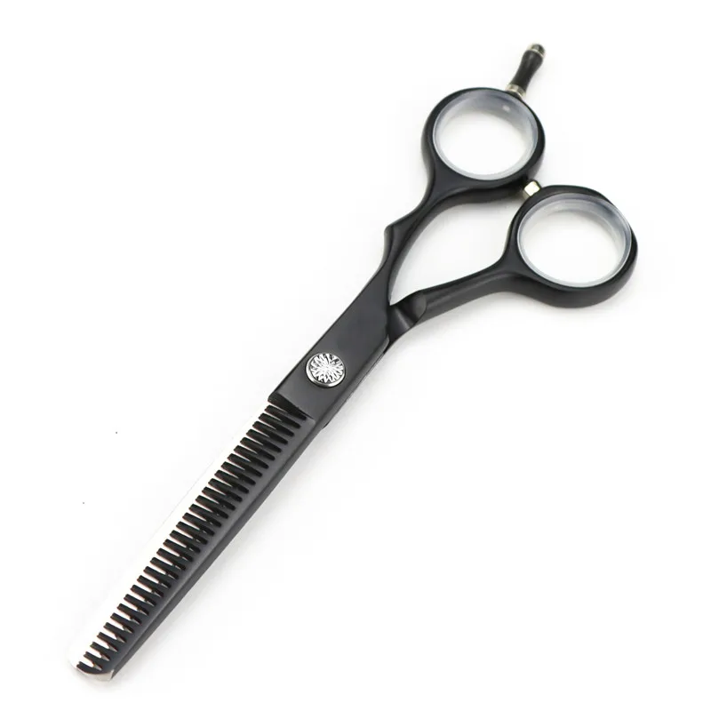 profissional Japão 440c 5.5 polegadas, cabelo preto de corte tesoura de corte de cabelo desbaste barbeiro corte de cabelo, tesouras de cabeleireiro tesoura Imagem 2