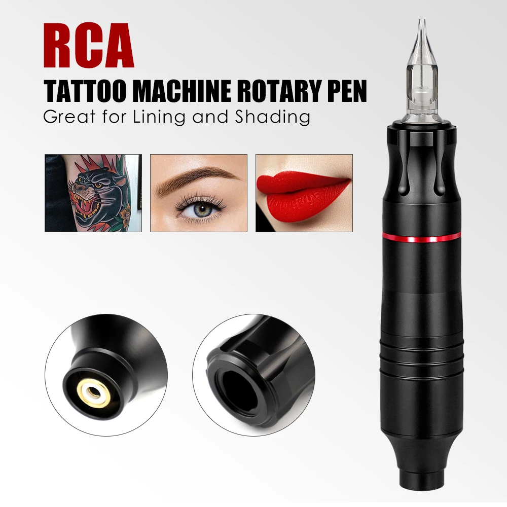 Profissional sem Fio da Máquina da Tatuagem Kit de Tatuagem de Caneta sem Fio de Alimentação de Tatuagem para a Máquina da Tatuagem do Conjunto de Alimentação de Tatuagem RCA Interface Imagem 1