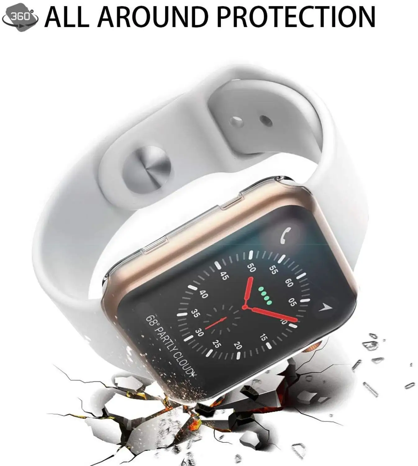 Protetor de tela Para a Apple, caixa de Relógio de 45mm 41mm 44MM 40MM Total de TPU Tampa do pára-choque 42mm 38MM acessórios iwatch série 7 SE 6 5 4 3 Imagem 4