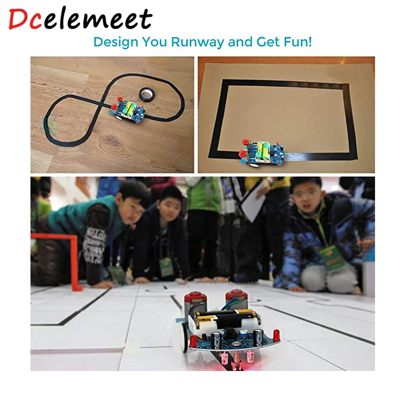 Prática de Solda Eletrônica de Aprendizagem Kit de Automóvel Smart Solda Kits do Projeto Linha Seguinte Robô Crianças DIY de Educação Eletrônica Imagem 2