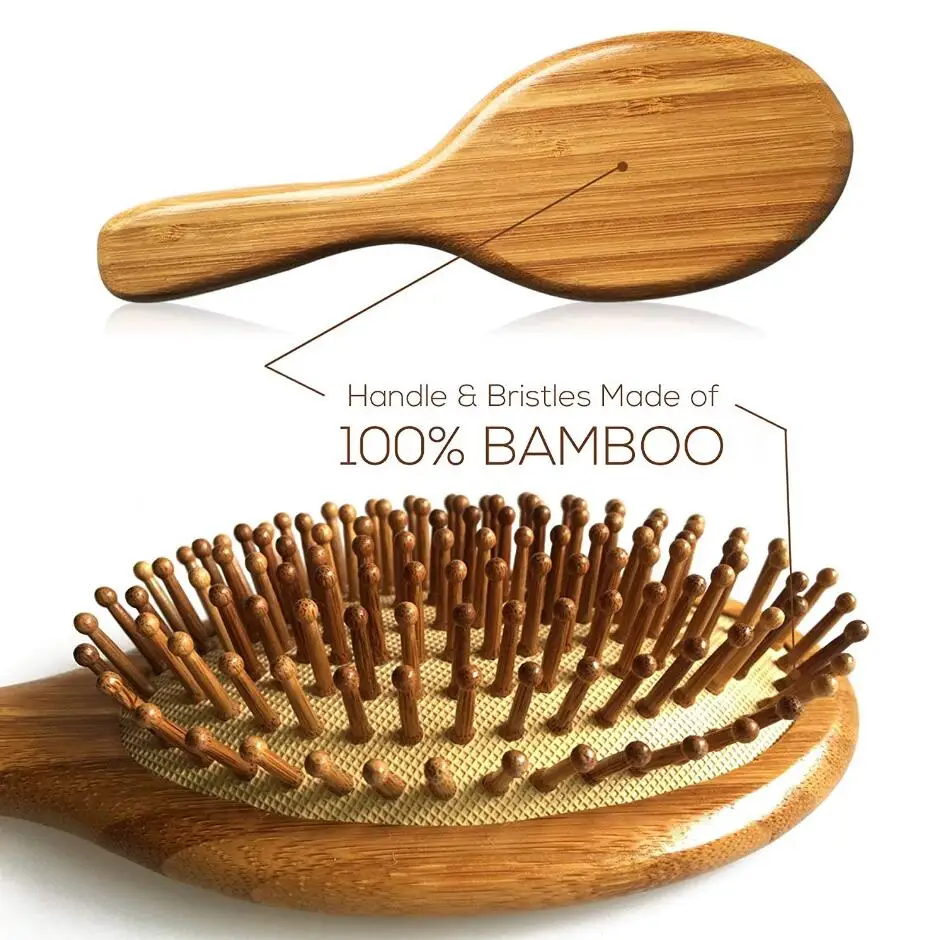 Prémio Madeira de Bambu Escova de Cabelo de Melhorar o Crescimento do Cabelo Madeira escova de cabelo Evitar a Perda de Cabelo Pente de Dentes do Pente de Bambu Imagem 1