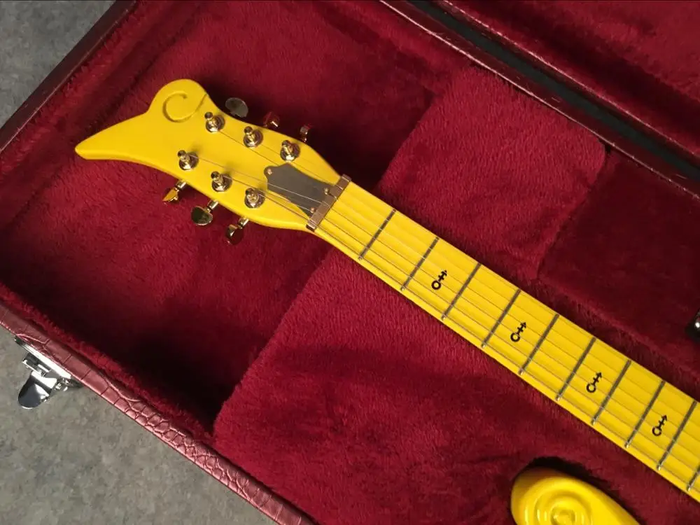 príncipe nuvem de guitarra elétrica, amarelo guitarra com escala Maple neck com corpo de alder,frete grátis Imagem 2