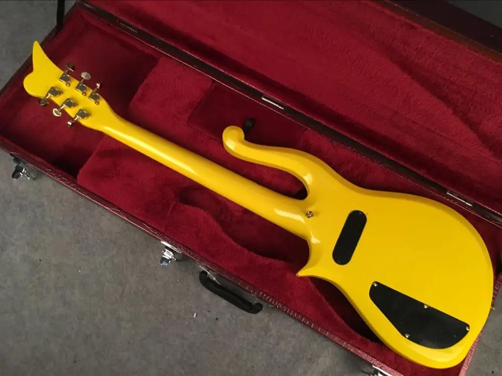 príncipe nuvem de guitarra elétrica, amarelo guitarra com escala Maple neck com corpo de alder,frete grátis Imagem 5