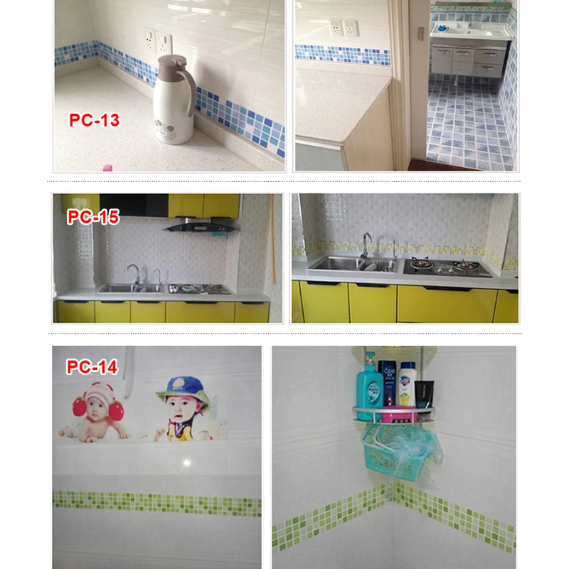 PVC casa de Banho em Mosaico Adesivos de Parede para Cozinha Cintura coreano Auto-Adesivo Bloco de papel de Parede de Banheiro Banheiros Varanda Filme Impermeável Imagem 5
