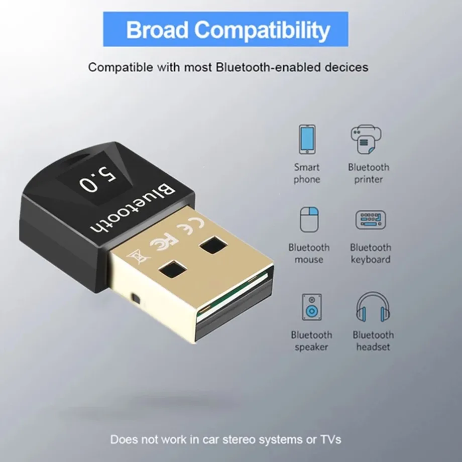 PzzPss USB Bluetooth 5.0 Adaptador sem Fio BT 5.0 Dongle Receptor de Alta Velocidade Transmissor Mini Adaptador Bluetooth USB Para PC Portátil Imagem 1