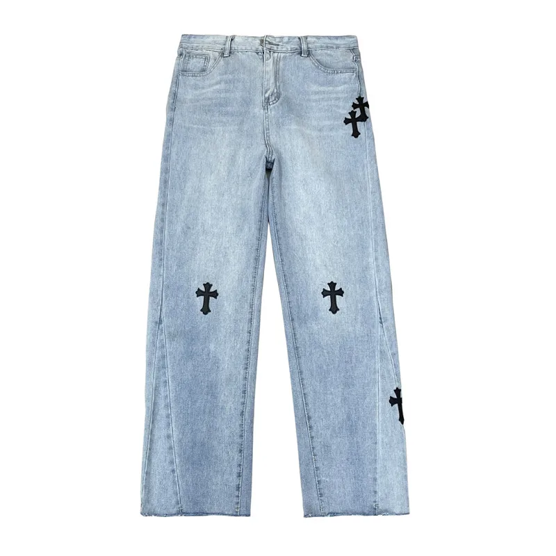 Quatro Estações Calças Jeans masculino High Street Denim Atravesse em linha Reta Calças Soltas de Moda Streetwear Namorado Jeans Ins Venda Quente Imagem 5