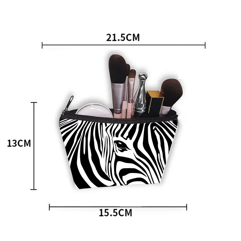 Resistente À Água, Bolsa De Maquiagem De Zebra Listra Marrom Pink Leopard Impressão Roupa De Saco De Cosméticos Saco Do Organizador Da Beleza Das Mulheres De Saco Sacos De Viagem Imagem 4