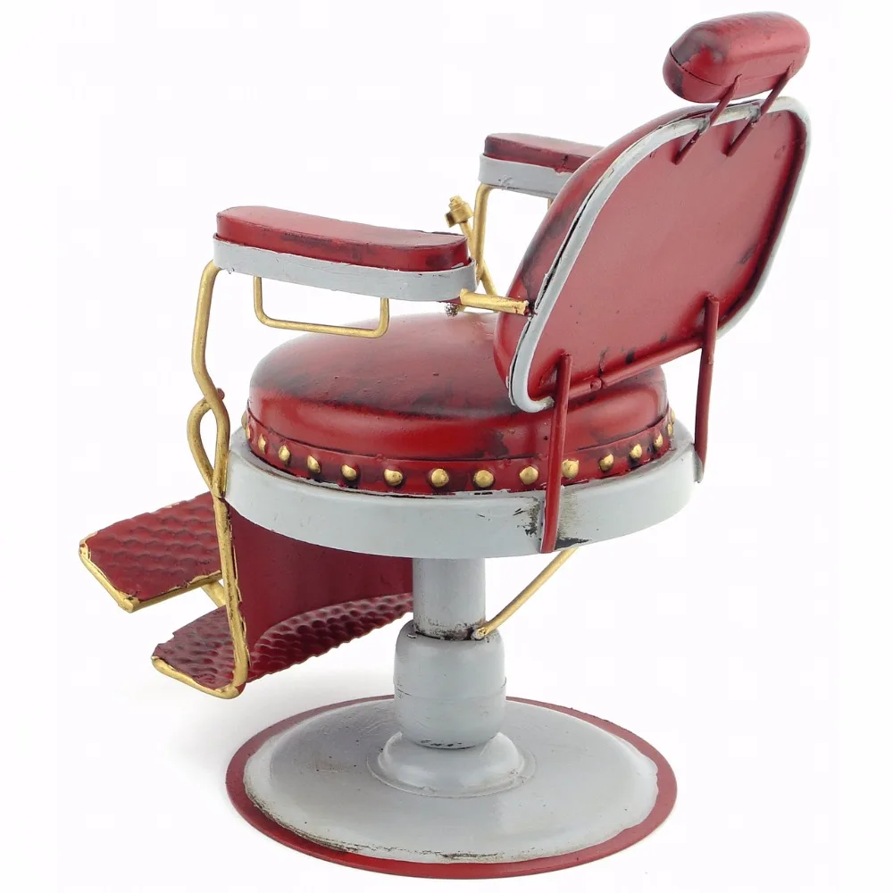 Retro ferro modelo de decorações criativas de artesanato cadeira de barbeiro micro metal decoração criativa, casa e decoração artesanal folha de flandres Imagem 3