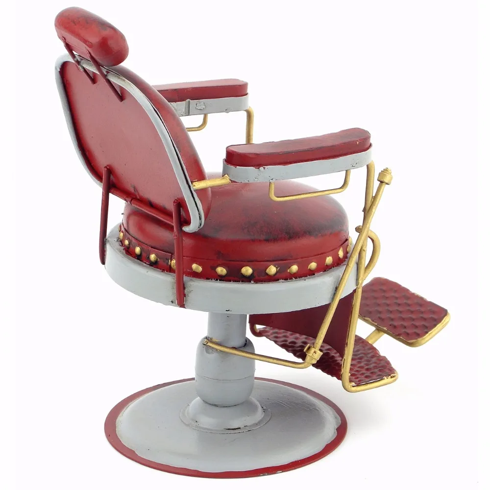 Retro ferro modelo de decorações criativas de artesanato cadeira de barbeiro micro metal decoração criativa, casa e decoração artesanal folha de flandres Imagem 4