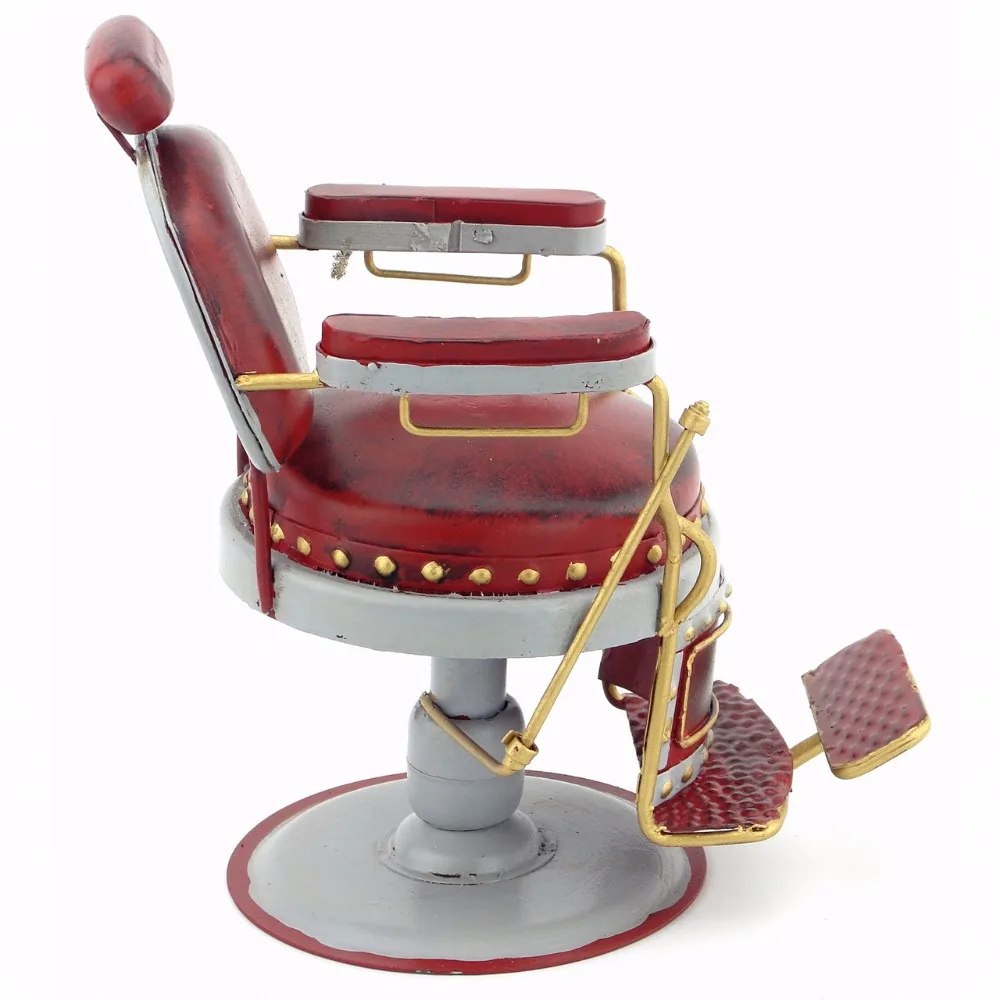 Retro ferro modelo de decorações criativas de artesanato cadeira de barbeiro micro metal decoração criativa, casa e decoração artesanal folha de flandres Imagem 5