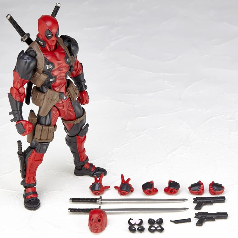 Revoltech Yamaguchi Deadpool Figura de Ação X-HOMEM, Super-Herói, as Juntas de articulação Móvel Figura de Ação do Modelo de Brinquedo Colecionável Presente Imagem 4