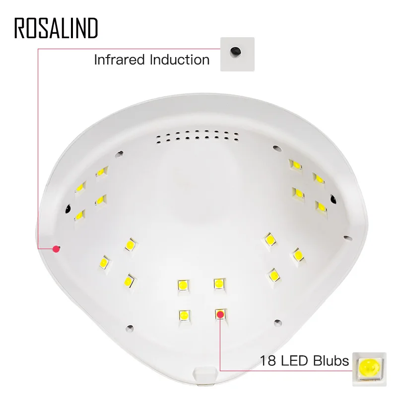 ROSALIND Portátil do DIODO emissor de luz UV Prego Lâmpada Para Manicure Secador de Unhas de Rápida Polimerização do Gel de unhas Com Timer Sensor de Alta Potência Secador de Unhas Imagem 3