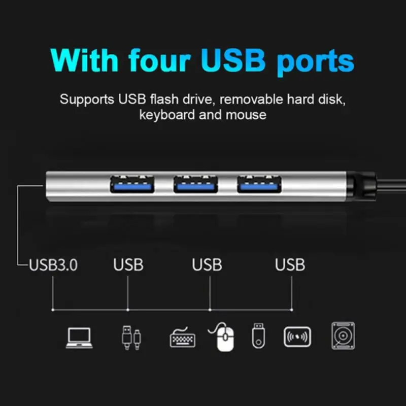 RYRA USB/Tipo-C 4 Portas USB Hub USB 3.0 Multi-Split Adaptador OTG Laptop Estação de ligação para Unidade de disco Rígido Portátil para laptop MacBook Imagem 5