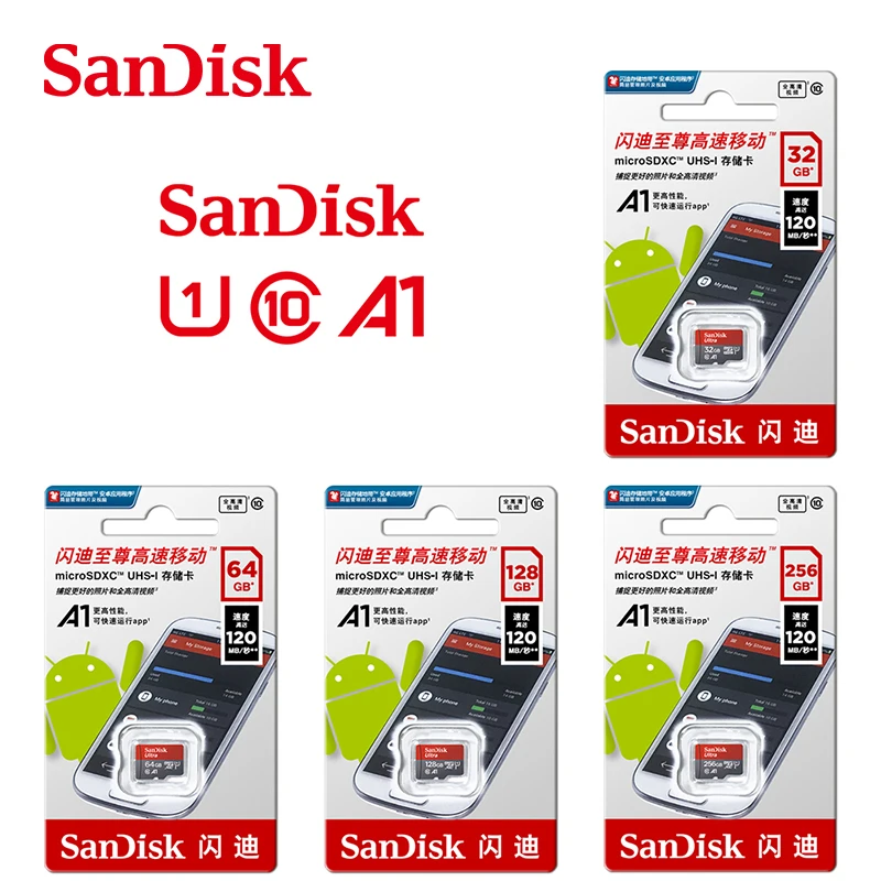 Sandisk Micro SD 16gb 32gb Class10 128gb 64gb 90Mb/s Original do cartão do TF cartão de memória de 200 gb 256 GB cartão de memória flash Imagem 4