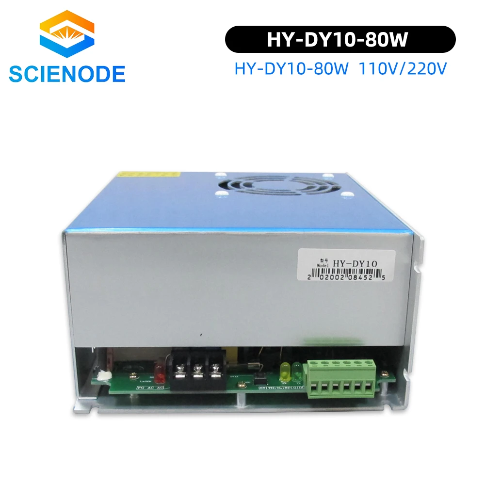 Scienode DY10 80W Laser de CO2 Fonte de Alimentação HY-DY10 110V 220V Para R W1/Z1/S1 do Laser do CO2 do Tubo de Gravura de Máquina de Corte DY Série Imagem 1