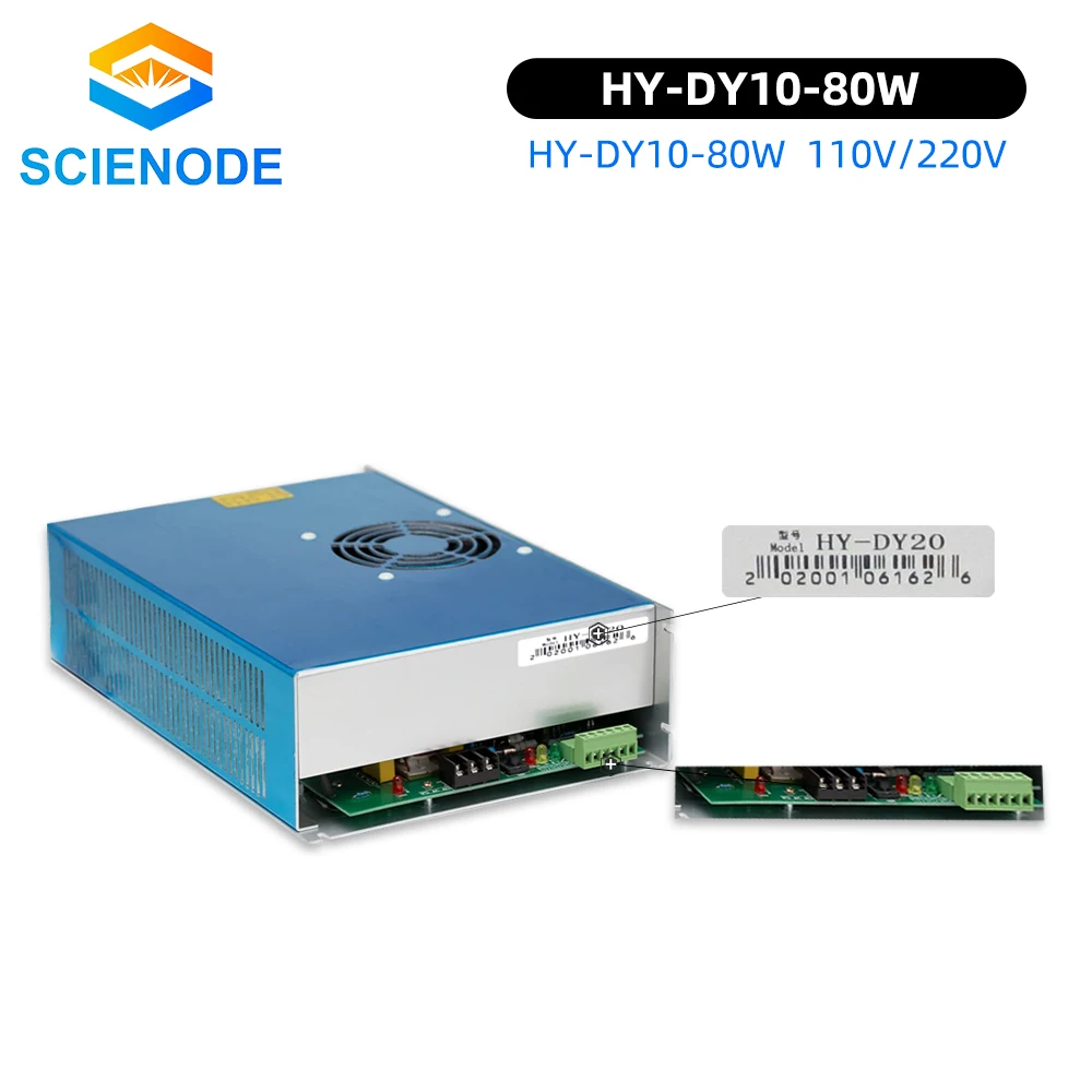 Scienode DY10 80W Laser de CO2 Fonte de Alimentação HY-DY10 110V 220V Para R W1/Z1/S1 do Laser do CO2 do Tubo de Gravura de Máquina de Corte DY Série Imagem 4
