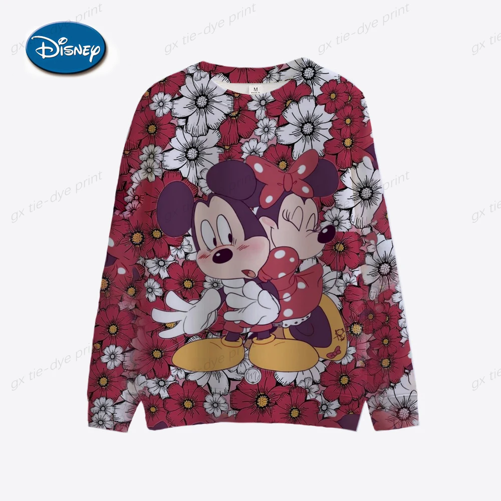 Senhoras Elegantes de Natal da Disney do Minnie do Mickey para Imprimir Moletom 2022 Nova Moda Outono Tops Streetwear Mulheres 