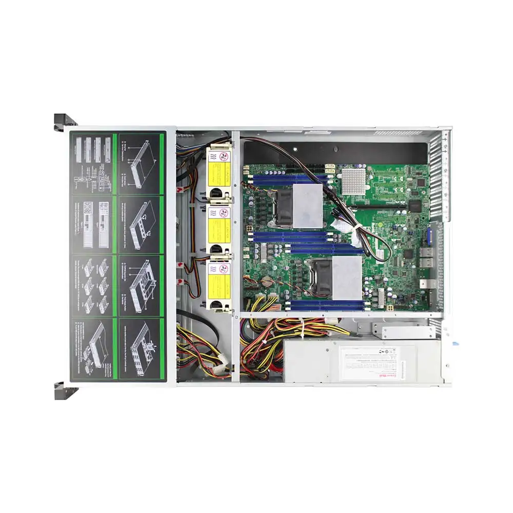Servidor de armazenamento de Chassis de montagem em Rack 2U Hotswap servidor de Caso para o E-ATX e placa-mãe, fonte de alimentação redundante chassi vazio Imagem 4
