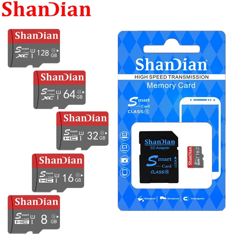 SHANDIAN 10 Pack Smart SD Cartão Cinza 4GB 8GB 16GB de Alta Velocidade Class10 32GB 64GB Mini SD para Cartão de Memória TF para Smartphone Presente Perfeito Imagem 2