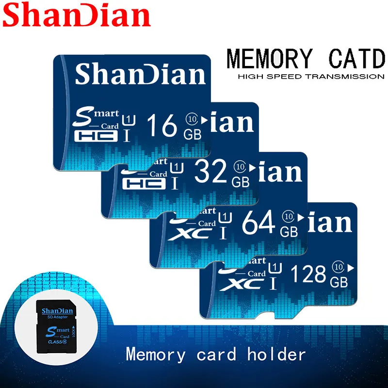 SHANDIAN Universal TF/SD 2022 Cartão Sd 8GB 16GB Cartão de Memória Microsd de 32GB e 64 GB, 128 GB TF Cartão Mini Câmera Digital de Telefone Celular Imagem 2