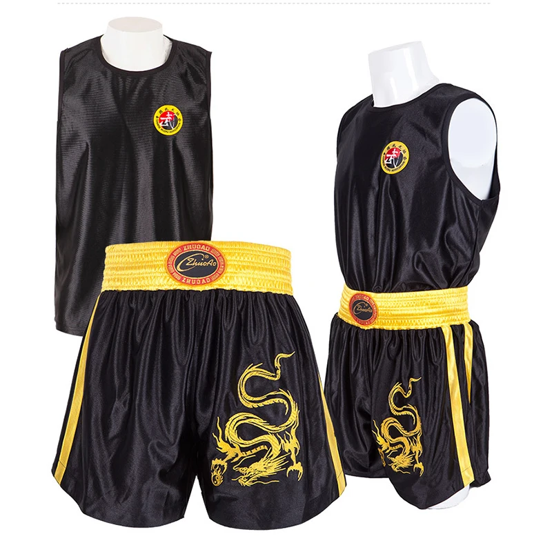 Shorts de Muay Thai Rashguard MMA Adultos, as Crianças de Duas peças de Boxe Uniforme Barato Sanda Combate T-Shirt de Kickboxing Calças Homens Mulheres Crianças Imagem 3
