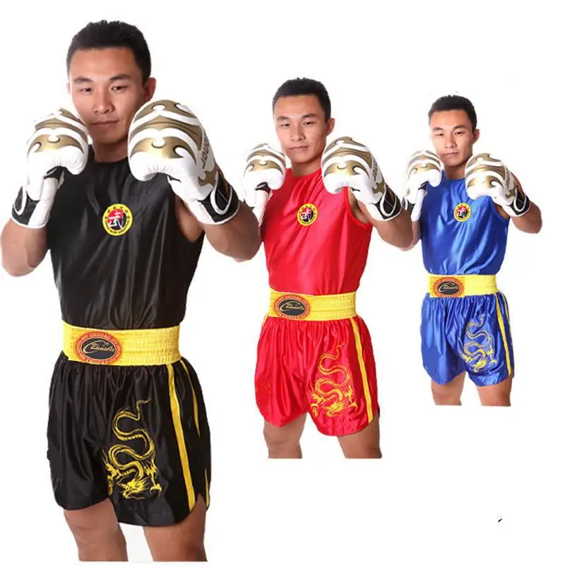 Shorts de Muay Thai Rashguard MMA Adultos, as Crianças de Duas peças de Boxe Uniforme Barato Sanda Combate T-Shirt de Kickboxing Calças Homens Mulheres Crianças Imagem 5