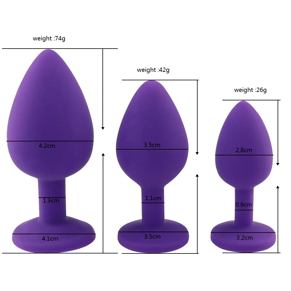 Silicone Butt Plug Plug Anal Unissex, Sexo com Rolha de 3 tamanhos Diferentes de Adultos Brinquedos para Homens e Mulheres Anal Treinador para Casais de Sexo Brinquedos Imagem 1