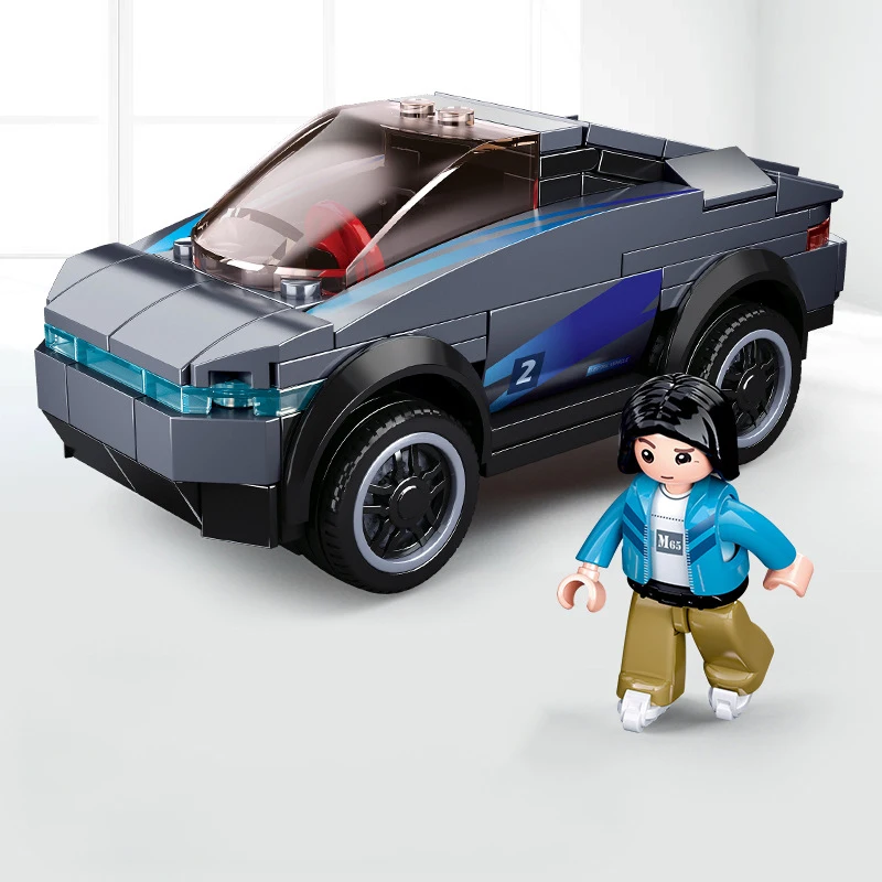 SLUBAN Novo anúncio Off-Road, Esportes Modelo de Carro SUV Jeeped Veículo Elétrico Blocos de Construção da Cidade de Tijolo de Brinquedos Educativos Para Meninos Imagem 3