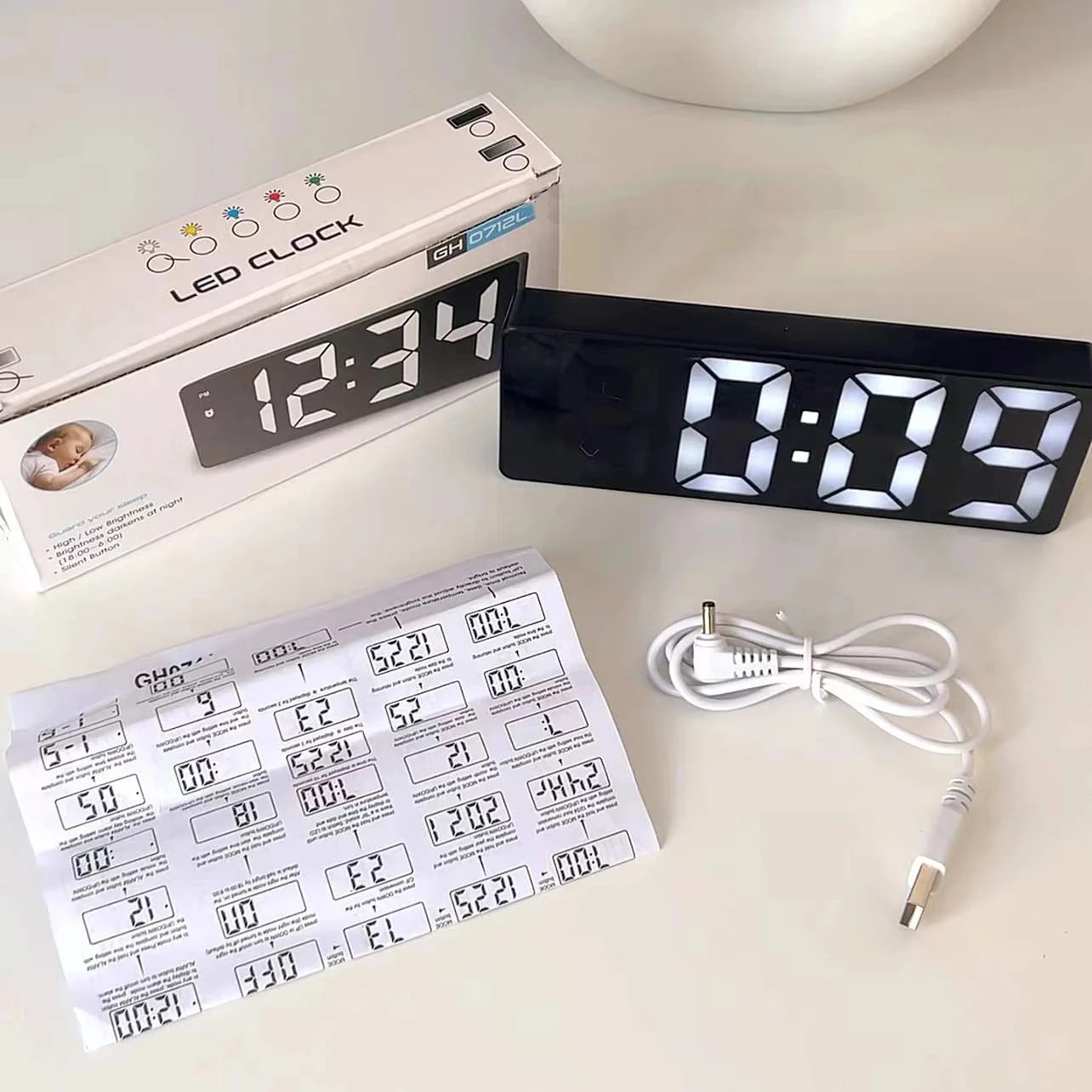 Smart LED Relógio de Cabeceira Despertadores Digitais ambiente de Trabalho Tabela Secretária Eletrônica Relógio de Repetição relógio de mesa de Despertar Relógio Despertador Digital Imagem 3
