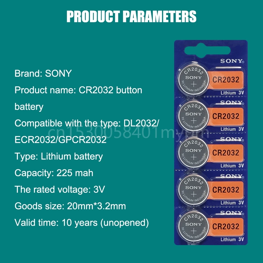 SONY CR2032 CR 2032 DL2032 ECR2032 BR2032 3V Bateria de Lítio para o Relógio de Brinquedo Calculadora Carro de Controle Remoto Botão de Célula tipo Moeda Imagem 1