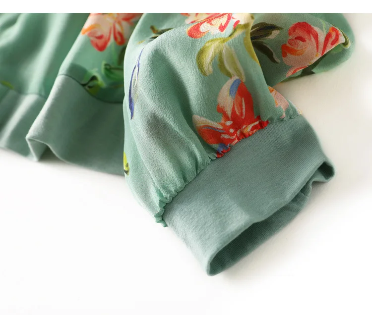 SuyaDream Mulheres Casacos de Seda 100%Seda Floral Print Zip-up Camisolas 2020 Primavera Verão Outwear Imagem 4