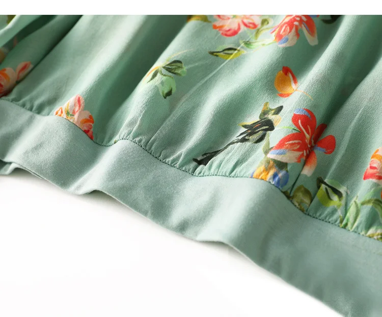 SuyaDream Mulheres Casacos de Seda 100%Seda Floral Print Zip-up Camisolas 2020 Primavera Verão Outwear Imagem 5