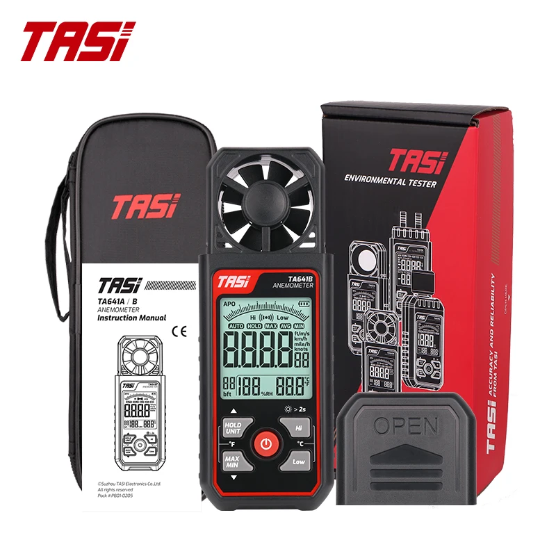 TASI TA641A/B Anemômetro Digital Portátil Velocidade do Vento Medidor Medidor Portátil Anemometro Windmeter 30m/s Frio do Vento Com Display LCD Imagem 5