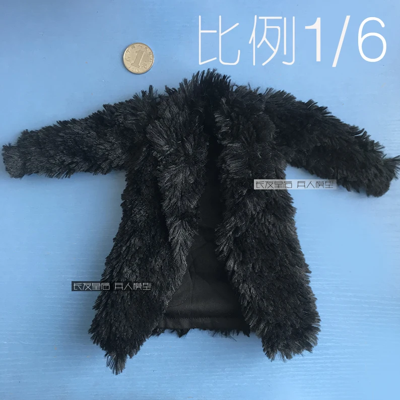 TBLeague M33 escala 1/6 do sexo masculino boneca preto Jaqueta, casaco de inverno de Simulação casaco de Pele de 12 polegadas de Ação Figura do Corpo da boneca com roupas quentes Imagem 3