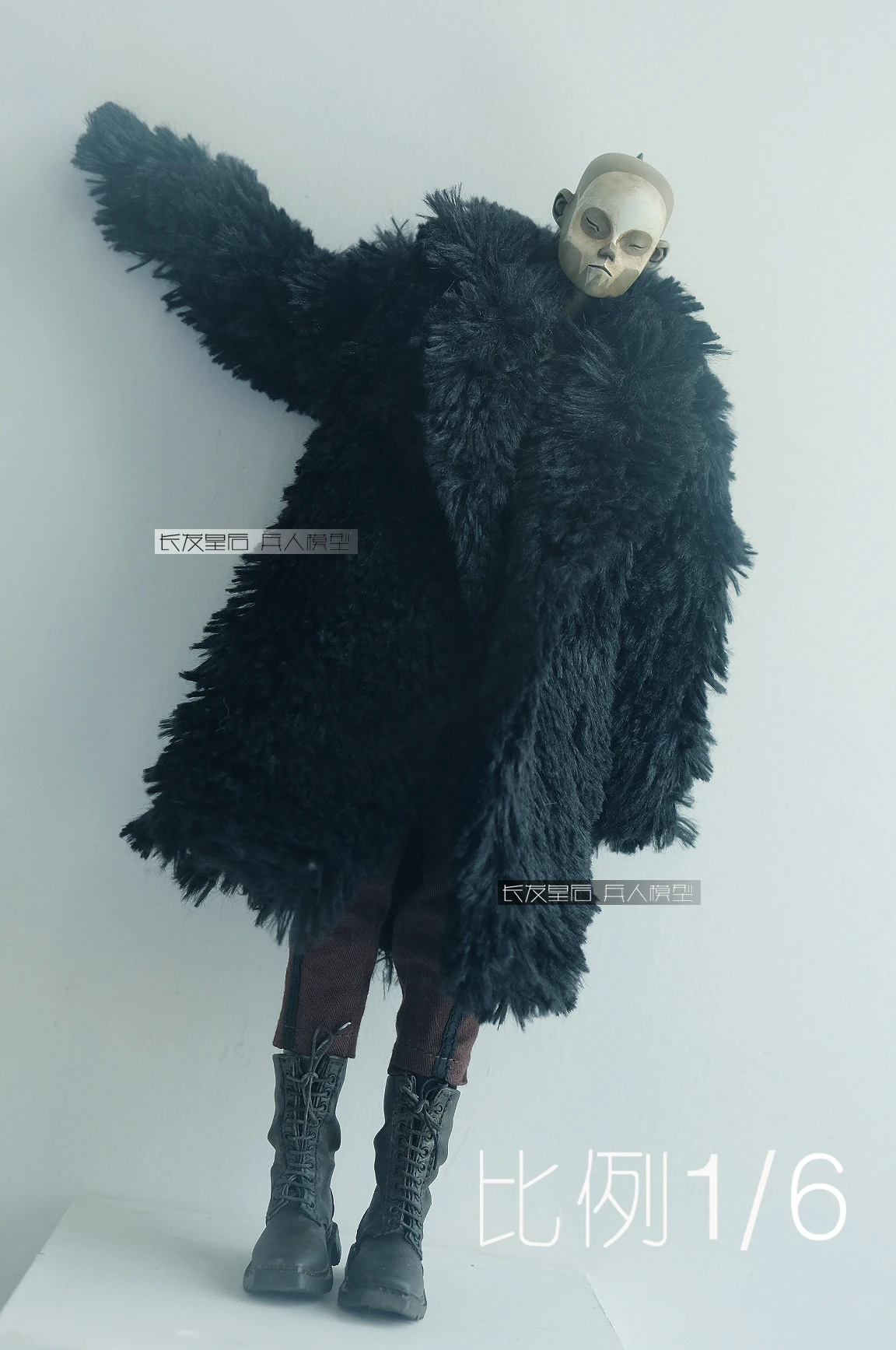 TBLeague M33 escala 1/6 do sexo masculino boneca preto Jaqueta, casaco de inverno de Simulação casaco de Pele de 12 polegadas de Ação Figura do Corpo da boneca com roupas quentes Imagem 4
