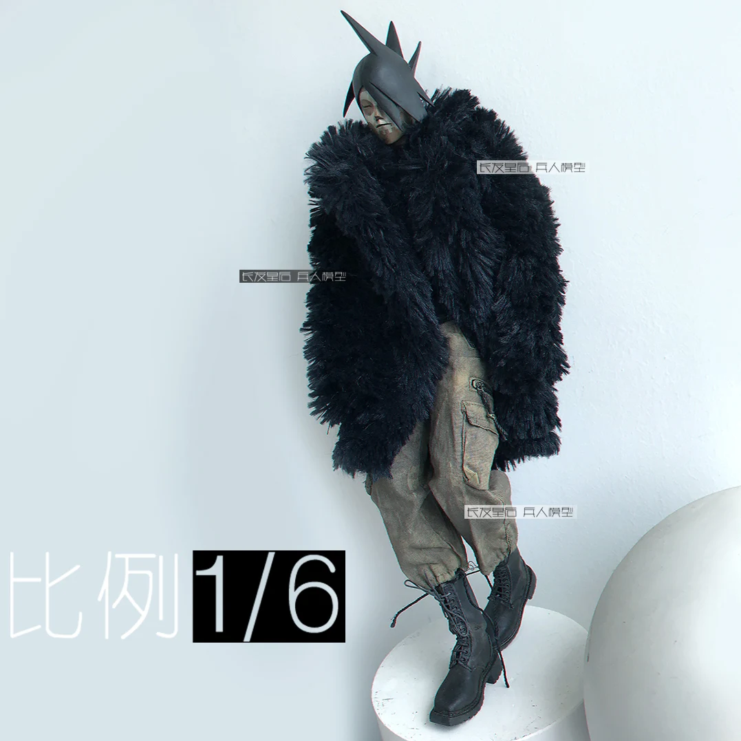 TBLeague M33 escala 1/6 do sexo masculino boneca preto Jaqueta, casaco de inverno de Simulação casaco de Pele de 12 polegadas de Ação Figura do Corpo da boneca com roupas quentes Imagem 5