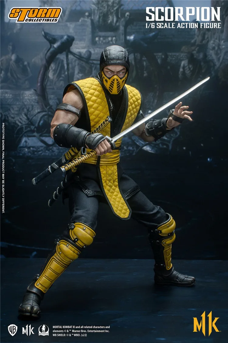 Tempestade de Brinquedos DCMK09 1/6 do sexo Masculino Soldado Scorpion de Mortal Kombat Conjunto Completo De 12