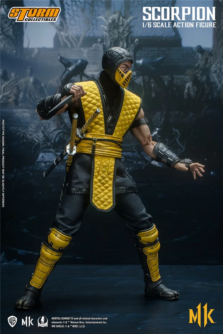 Tempestade de Brinquedos DCMK09 1/6 do sexo Masculino Soldado Scorpion de Mortal Kombat Conjunto Completo De 12