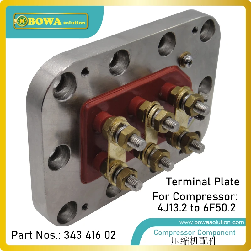Terminal da placa é para fiação elétrica do motor, compatível com o de 4G13.2 para 6F50.2 modelo de semi-herméticos de refrigeração de compressores Imagem 1