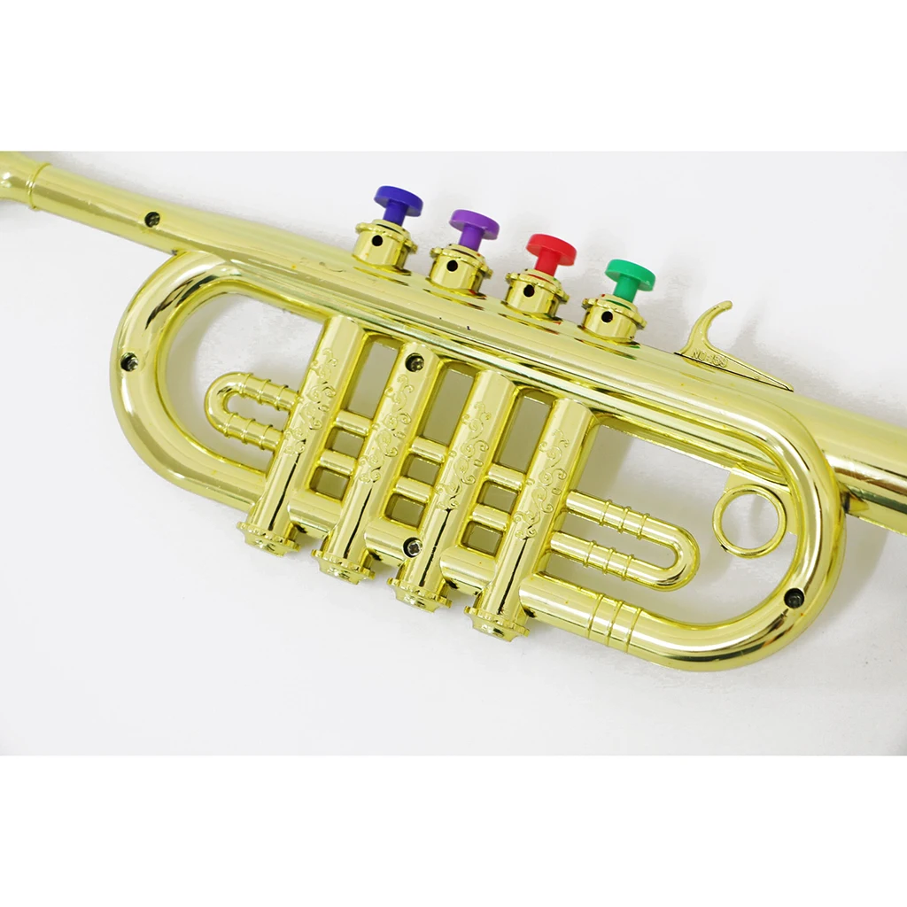 Trombeta De Brinquedo Com 3 Teclas Coloridas Instrumento Musical Presente Para Crianças Imagem 4